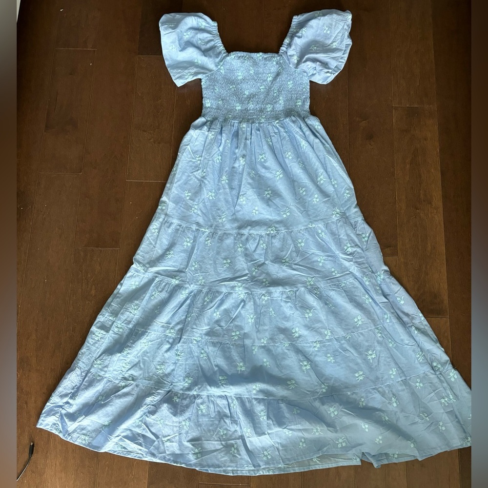 NWOT💥 Blue 💯% cotton Maxi Dress, small - Picture 4 of 7